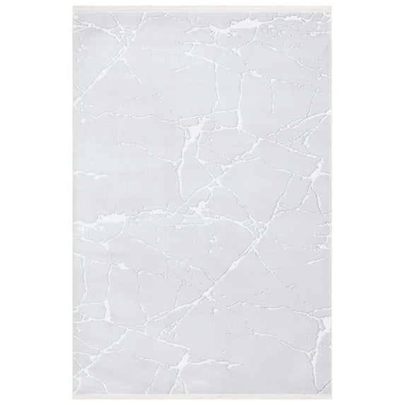 SAFAVIEH Whisper Zenji Modern Area Rug, Grey/Ivory, 9' x 12'