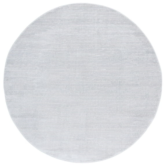 SAFAVIEH Whisper Zoe Solid Area Rug, Grey/Ivory, 6'7" x 6'7" Round