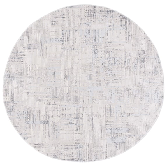 SAFAVIEH Whisper Zola Camo Area Rug, Light Grey/Beige, 6'7" x 6'7" Round