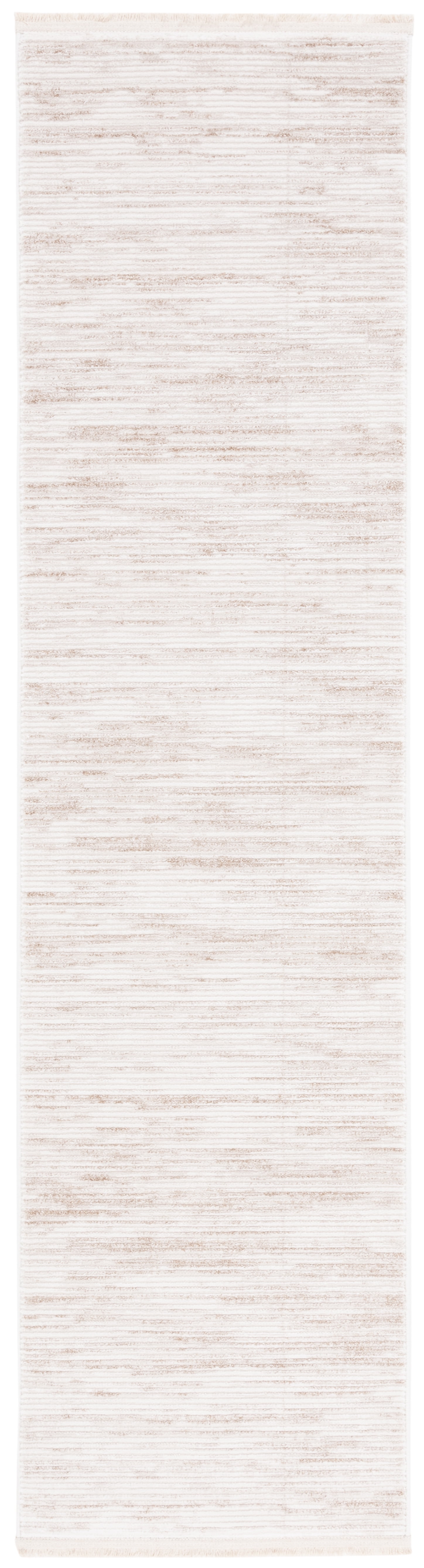 Ivory and Beige Synthetic Cotton Runner Rug, 2'2" x 8'