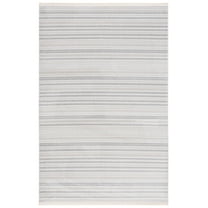 SAFAVIEH Whisper Zyana Striped Area Rug, Light Grey/Ivory, 6'7" x 8'7"