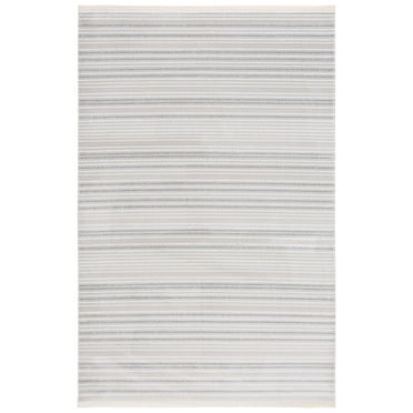 SAFAVIEH Whisper Zyana Striped Area Rug, Light Grey/Ivory, 6'7" x 8'7"