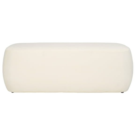 SAFAVIEH Whitley Modern Style 50 in. Rectangular Ottoman, Cream ( 50 in. W x 23.6 in. D x 17.3 in. H)