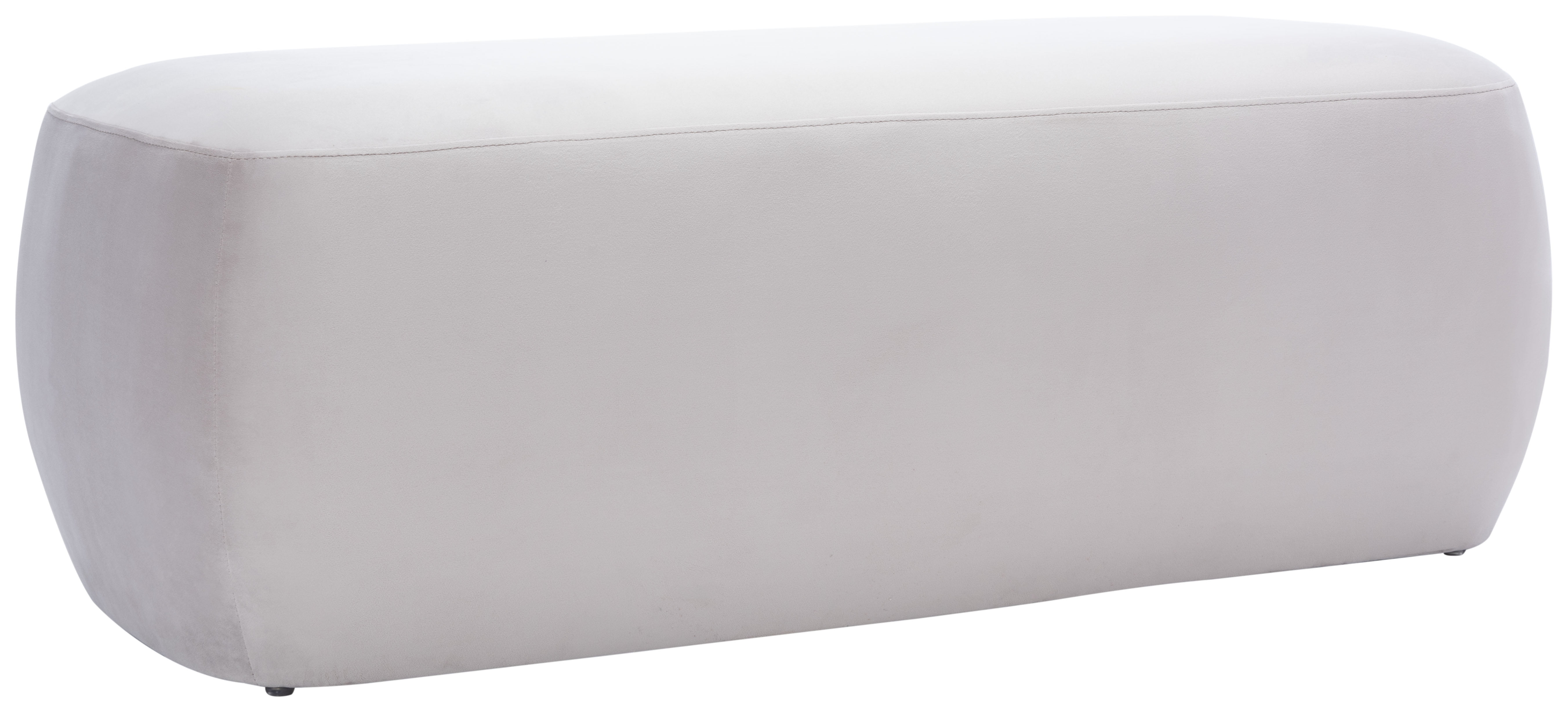Whitley Greige Velvet Rectangular Ottoman