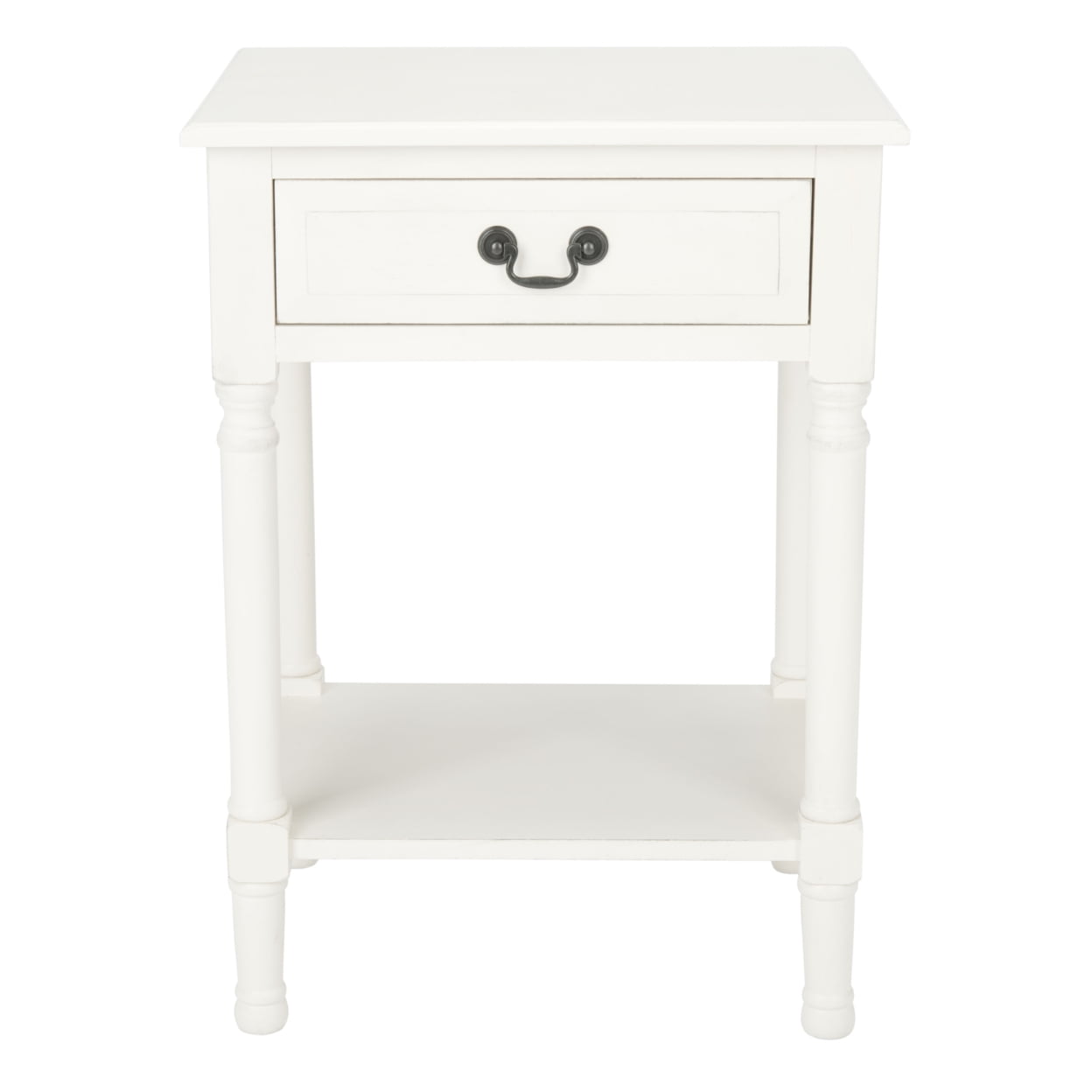 Whitney Distressed White Solid Wood 1-Drawer Accent Table