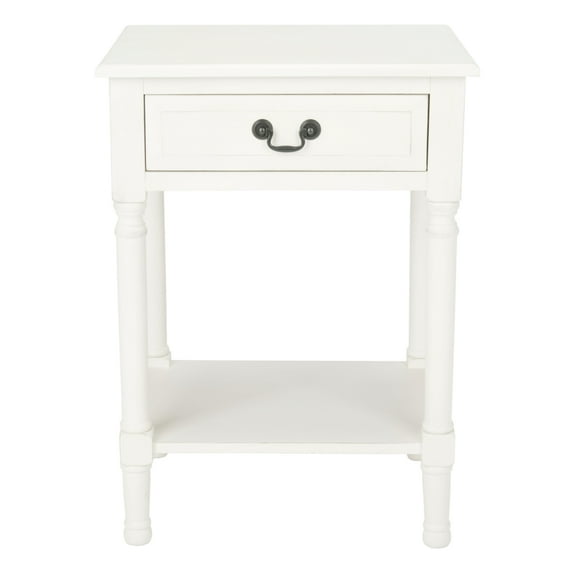 SAFAVIEH Whitney Solid 1 Drawer Accent Table, Distressed White