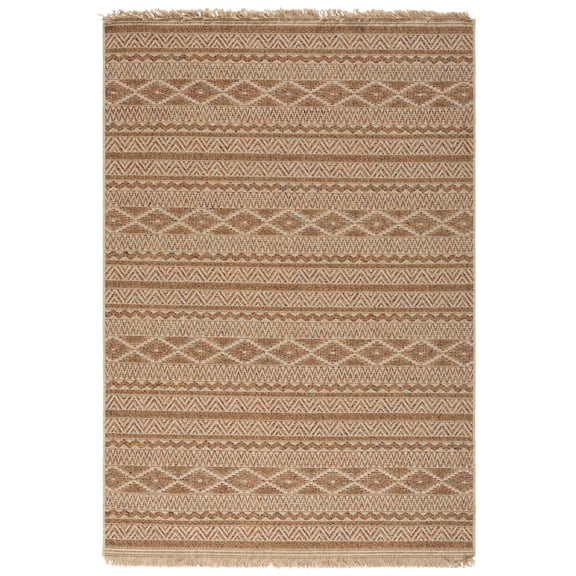 SAFAVIEH Wicker Juan Geometric Indoor/Outdoor Area Rug, Natural/Brown, 8' x 10'