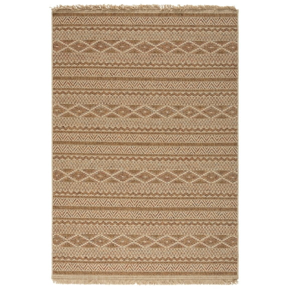 SAFAVIEH Wicker Juan Geometric Indoor/Outdoor Area Rug, Natural/Brown, 9' x 12'