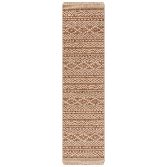 SAFAVIEH Wicker Juan Geometric Indoor/Outdoor Runner Rug, Natural/Brown, 2'2" x 8'