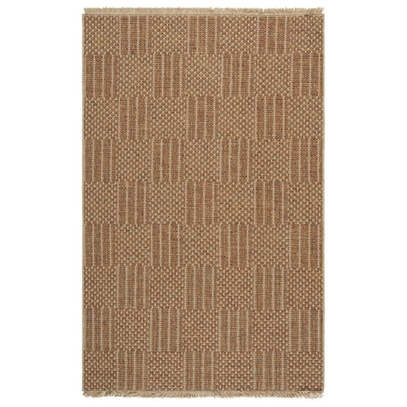 SAFAVIEH Wicker Kebo Geometric Indoor/Outdoor Area Rug, Natural/Brown, 5'3" x 7'6"