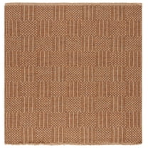 SAFAVIEH Wicker Kebo Geometric Indoor/Outdoor Area Rug, Natural/Brown, 6'7" x 6'7" Square