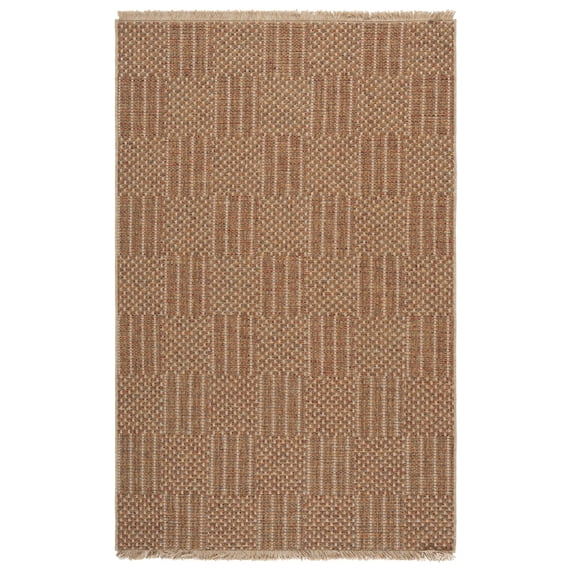 SAFAVIEH Wicker Kebo Geometric Indoor/Outdoor Area Rug, Natural/Brown, 9' x 12'