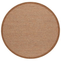 SAFAVIEH Wicker Paskal Solid Indoor/Outdoor Area Rug, Natural/Brown, 6'7" x 6'7" Round