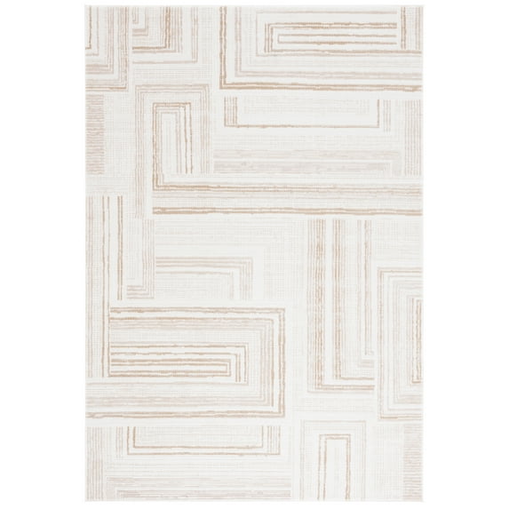 SAFAVIEH Wilcox Sunny Geometric Area Rug, Ivory/Beige, 6'7" x 8'7"