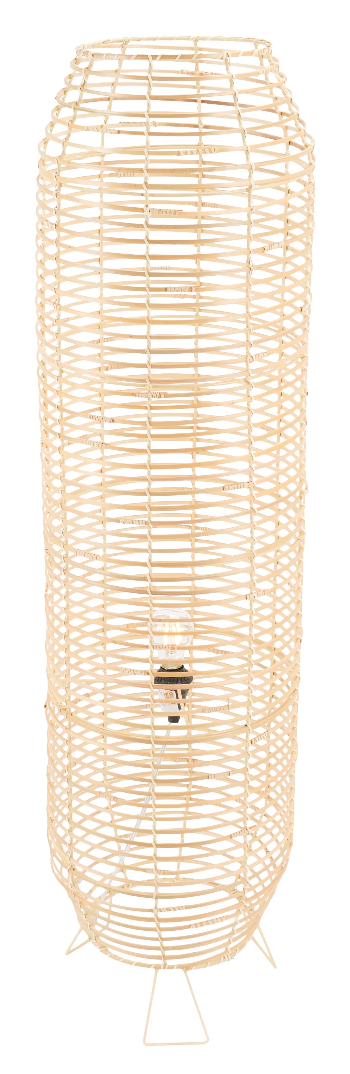 SAFAVIEH Wilde 50 in. Modern Natural Rattan Floor Lamp with Natural Shade