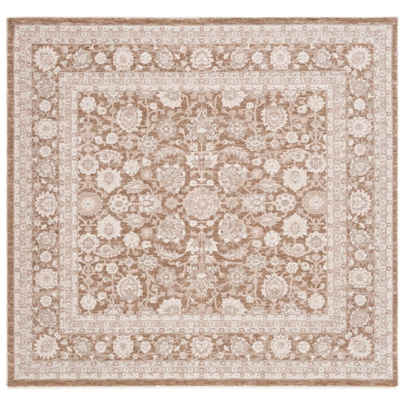 SAFAVIEH Willow Jaymes Medallion Area Rug, Light Brown/Ivory, 6'3" x 6'3" Square