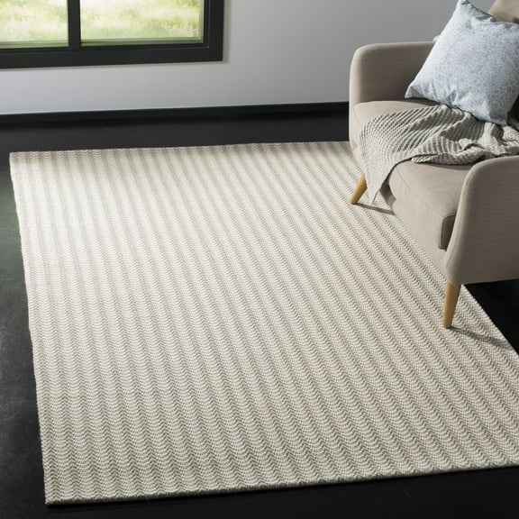 SAFAVIEH Wilton Aithne Striped Area Rug, Grey/Ivory, 4' x 6'