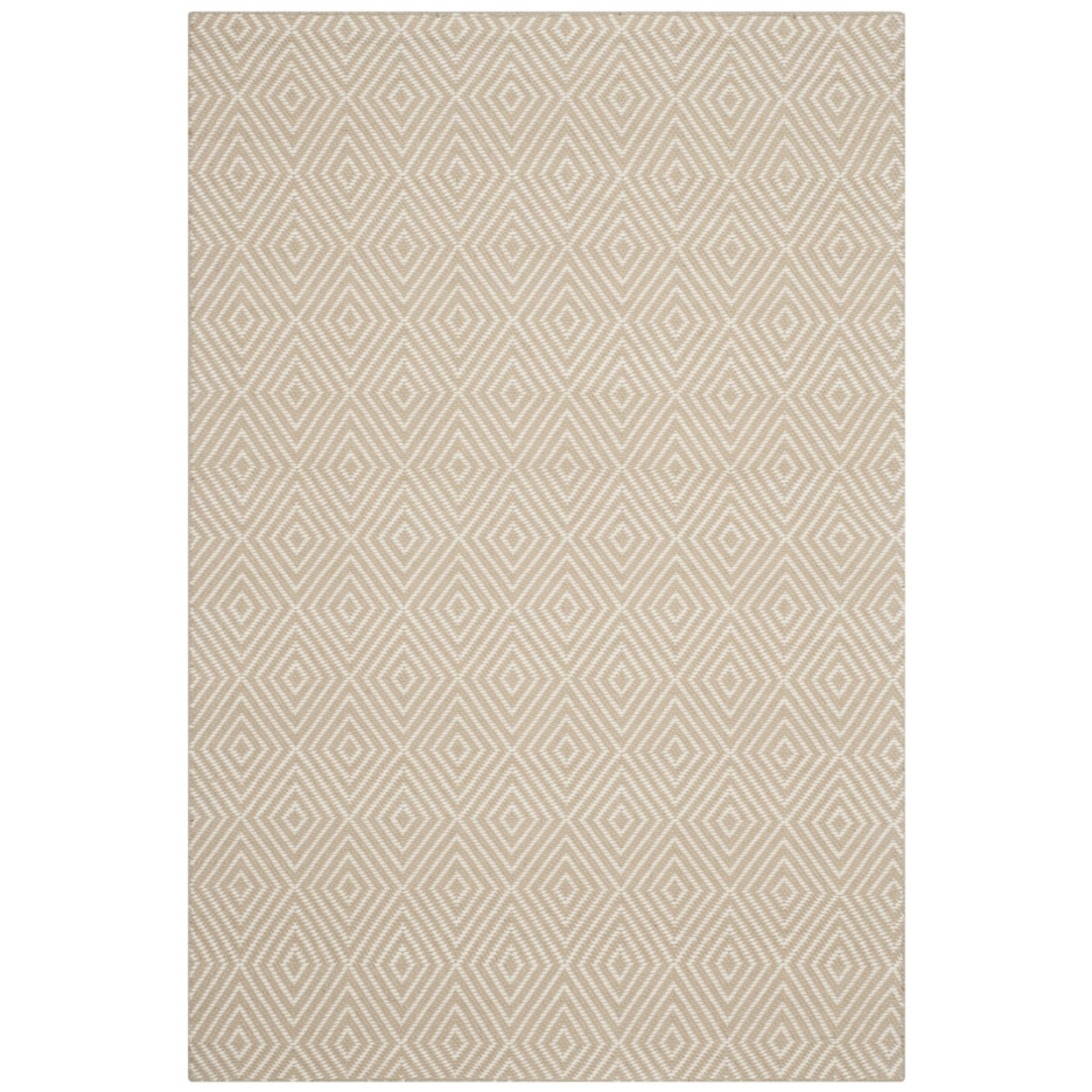 Beige Ivory Hand-Knotted Wool Floral 4' x 6' Rug