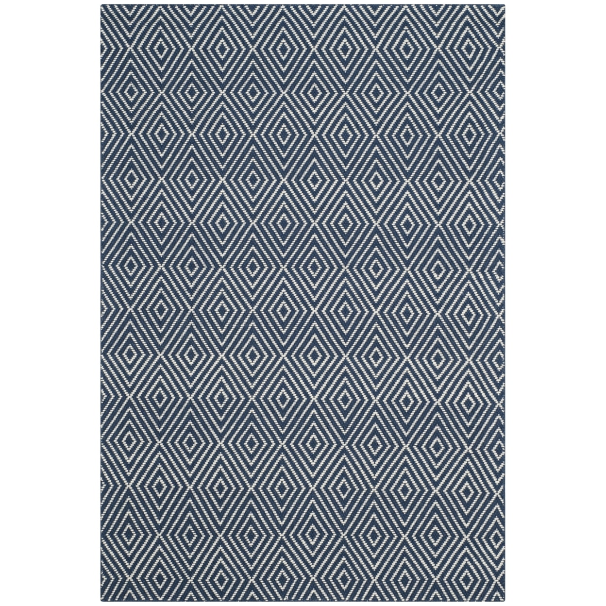 Handmade Ivory Wool Geometric Rectangular 4' x 6' Rug