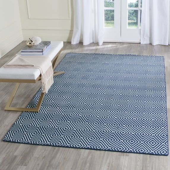 SAFAVIEH Wilton Donella Geometric Diamonds Area Rug, Navy/Ivory, 8' x 10'