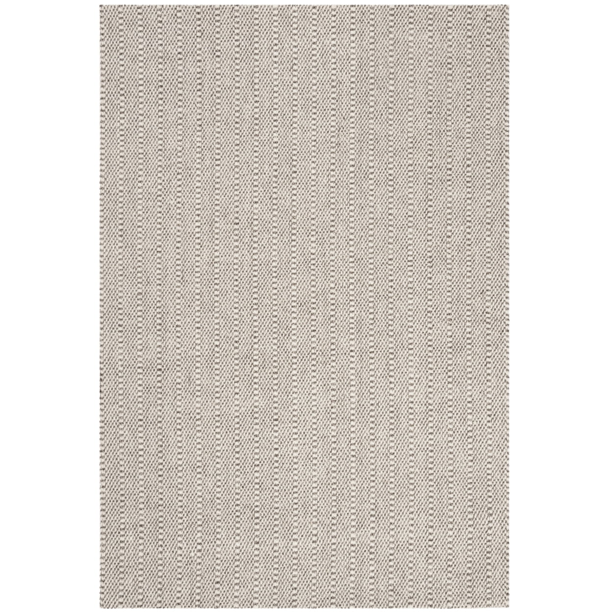 Elegance Gray and Ivory Hand-Knotted Wool Area Rug, 4' x 6'