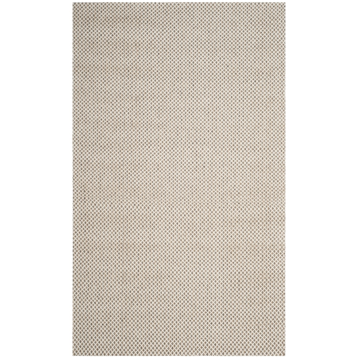 Hand-Knotted Gray Geometric Wool and Viscose Area Rug, 5' x 8'