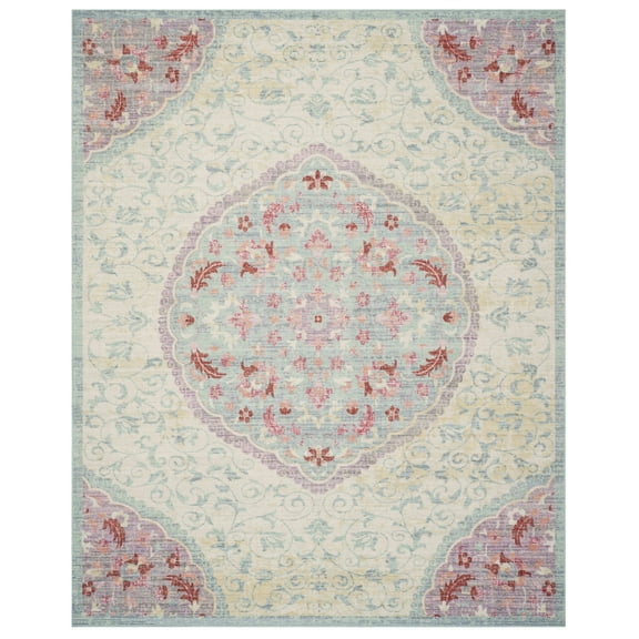 SAFAVIEH Windsor Annora Transitional Area Rug, Light Grey/Blue, 9' x 13'