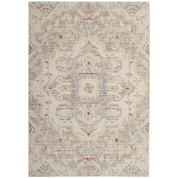 SAFAVIEH Windsor Collection WDS343G Light Grey / Ivory Rug