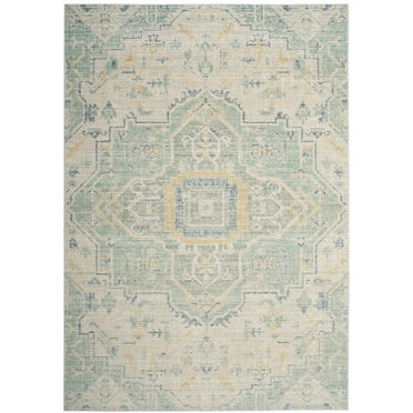 SAFAVIEH Windsor Daquan Traditional Runner Rug, Light Grey/Seafoam, 3' x 8'