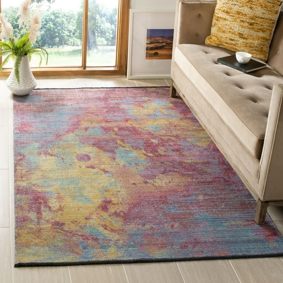 SAFAVIEH Windsor Donna Colorful Abstract Area Rug, Fuchsia/Turquoise, 5' x 7'
