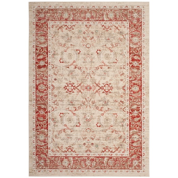 SAFAVIEH Windsor Jayna Traditional Area Rug, Ivory/Red, 4' x 6'