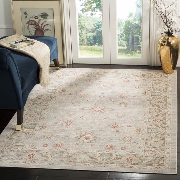 SAFAVIEH Windsor Kelsang Traditional Area Rug, Light Grey/Brown, 3' x 5'