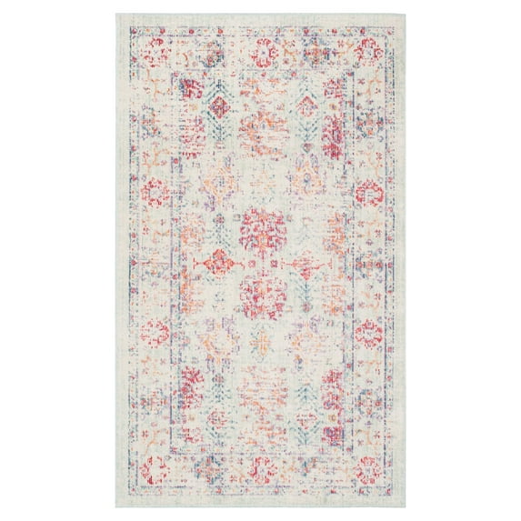 SAFAVIEH Windsor Marsan Traditional Area Rug, Ivory/Fuchsia, 4' x 6'