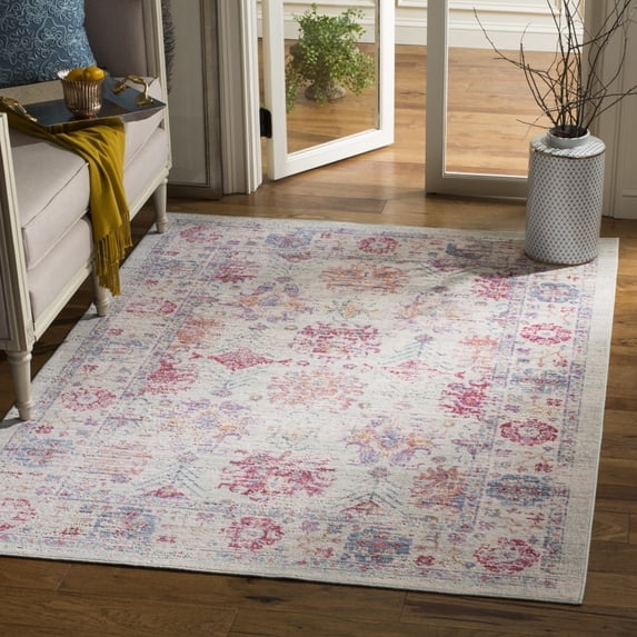 SAFAVIEH Windsor Marsan Traditional Runner Rug, Ivory/Fuchsia, 3' x 12'