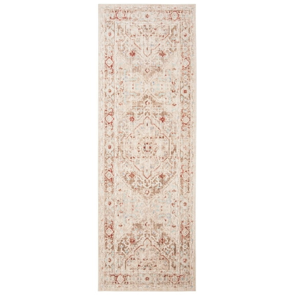 SAFAVIEH Windsor Renae Traditional Runner Rug, Ivory/Brown, 3' x 8'