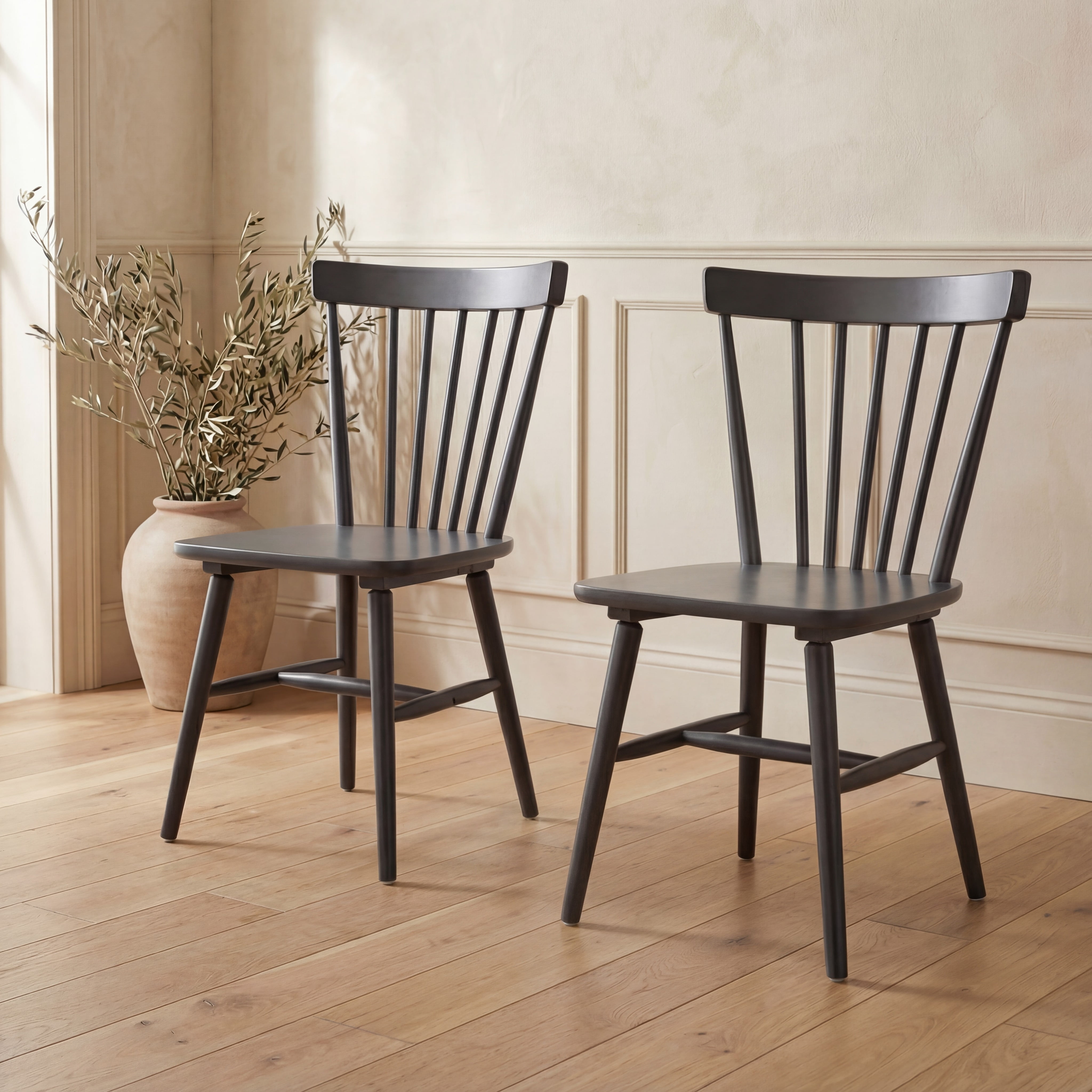 SAFAVIEH Winona Spindle Back Dining Chair, Grey, Set of 2