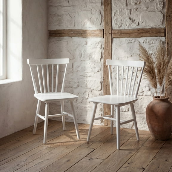 SAFAVIEH Winona Spindle Back Dining Chair, White, Set of 2