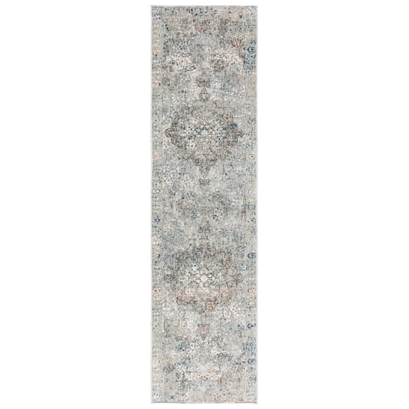 SAFAVIEH Winston Tiarnan Medallion Polyester Runner Rug, Beige/Grey, 2'2" x 8'
