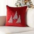 thumbnail image 1 of SAFAVIEH Winter Tree Pillow, 18" x 18", Red, 1 of 6