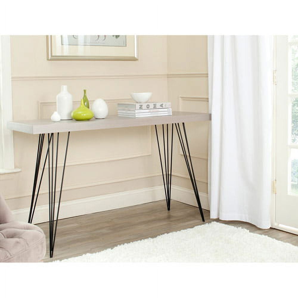 SAFAVIEH Wolcott 55" Width Retro Mid-Century Lacquer Console, Grey/Black
