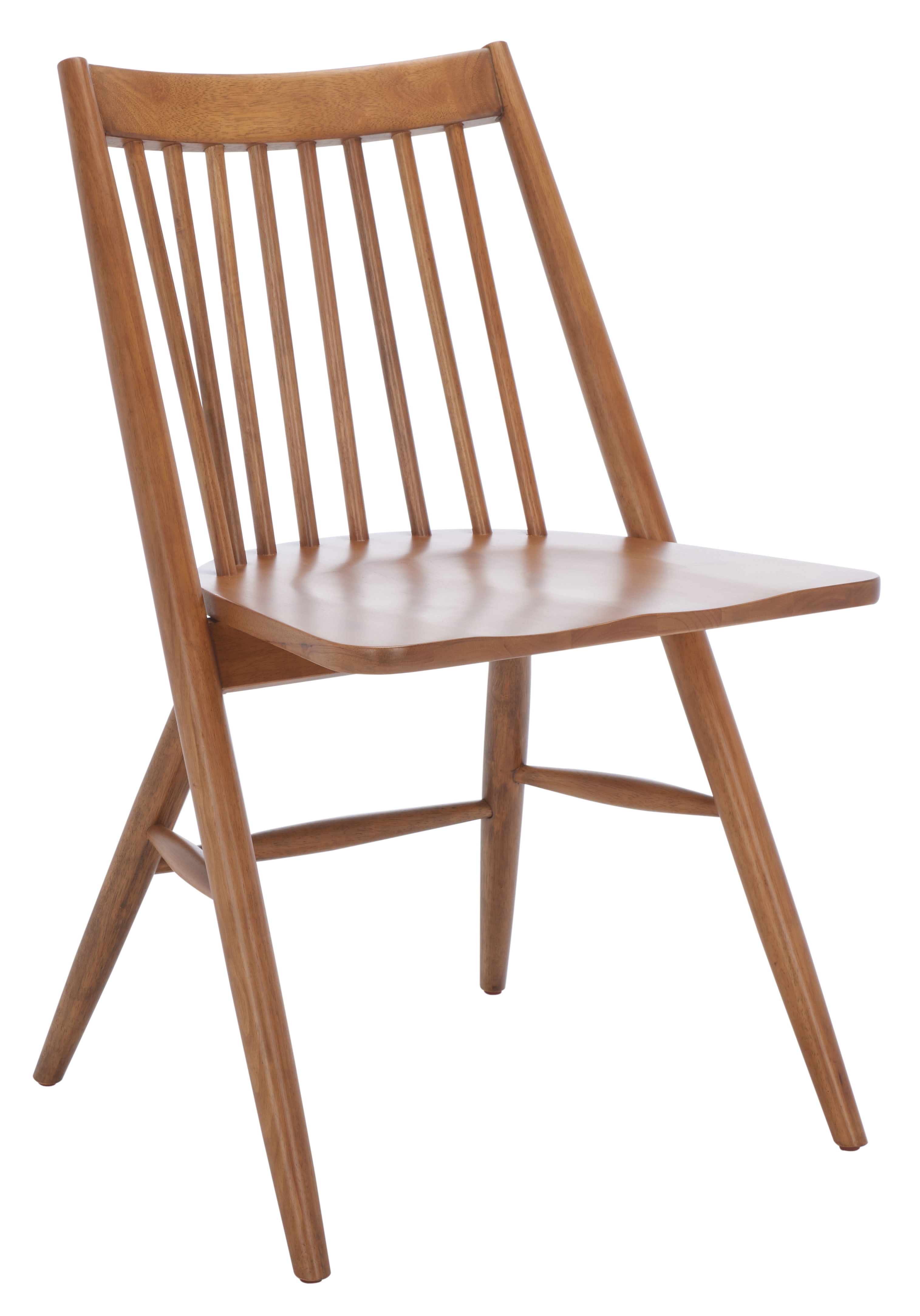 Walnut Upholstered Slat Back Side Chair, 21" Width