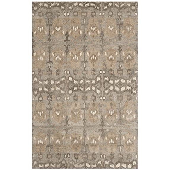 SAFAVIEH Wyndham Ainsley Abstract Floral Wool Area Rug, Natural/Multi, 5' x 8'