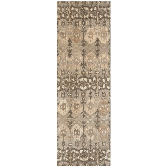 SAFAVIEH Wyndham Ainsley Abstract Floral Wool Runner Rug, Natural/Multi, 2'3" x 13'