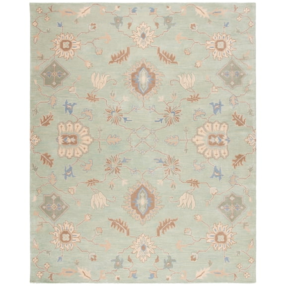 SAFAVIEH Wyndham Bernica Floral Wool Area Rug, Light Green, 2'6" x 4'