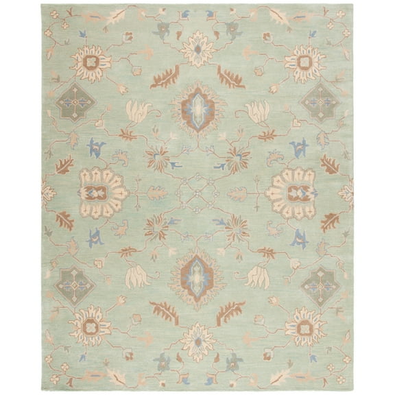 SAFAVIEH Wyndham Bernica Floral Wool Area Rug, Light Green, 4' x 6'