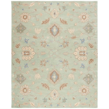 SAFAVIEH Wyndham Bernica Floral Wool Area Rug, Light Green, 8' x 10'