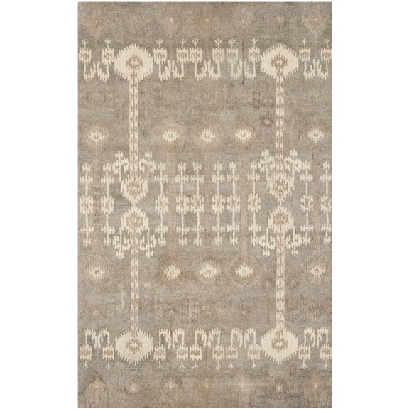 SAFAVIEH Wyndham Deborah Geometric Wool Area Rug, Natural/Multi, 4' x 6'