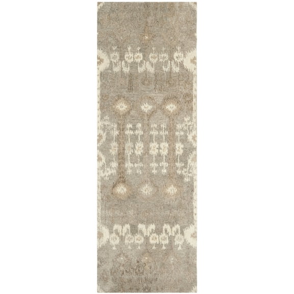 SAFAVIEH Wyndham Deborah Geometric Wool Runner Rug, Natural/Multi, 2'3" x 11'