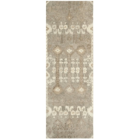SAFAVIEH Wyndham Deborah Geometric Wool Runner Rug, Natural/Multi, 2'3" x 7'