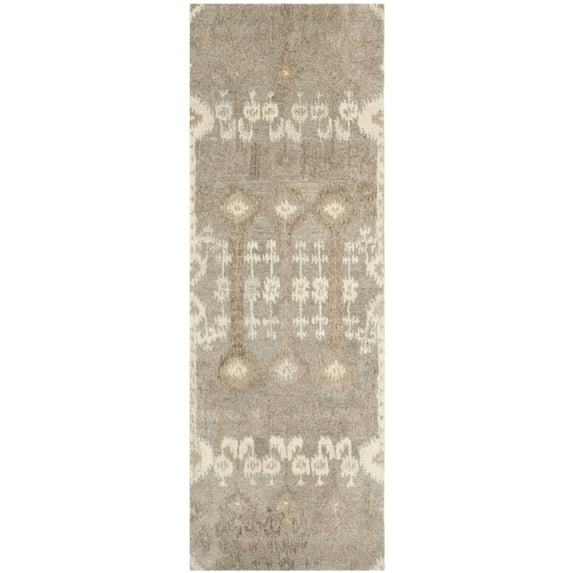 SAFAVIEH Wyndham Deborah Geometric Wool Runner Rug, Natural/Multi, 2'3" x 9'